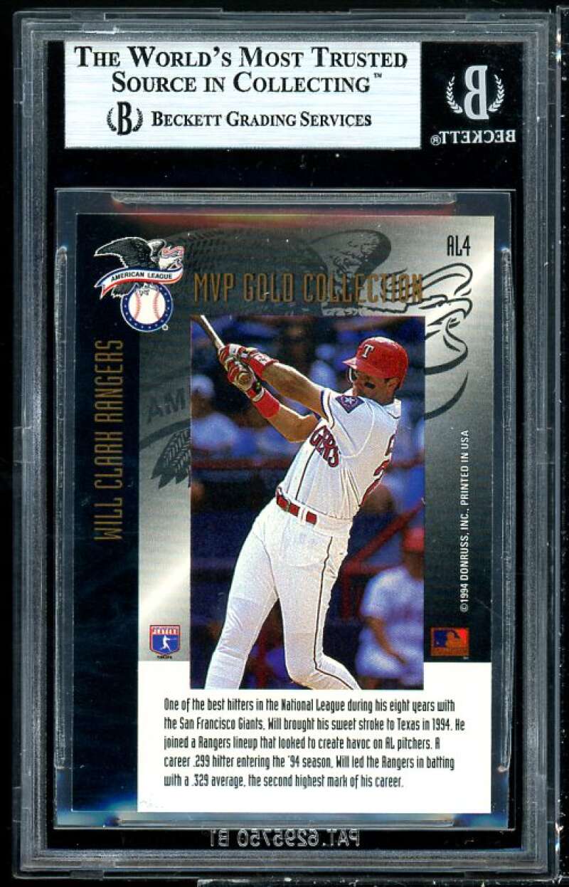 Will Clark Card 1994 Leaf MVP Contenders Gold #A4 BGS 8.5 (9.5 8.5 9 7.5) Image 2