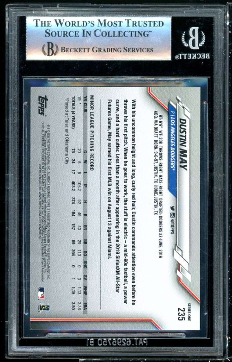 Dustin May Rookie Card 2020 Topps 582 #235 BGS 8.5 Image 2