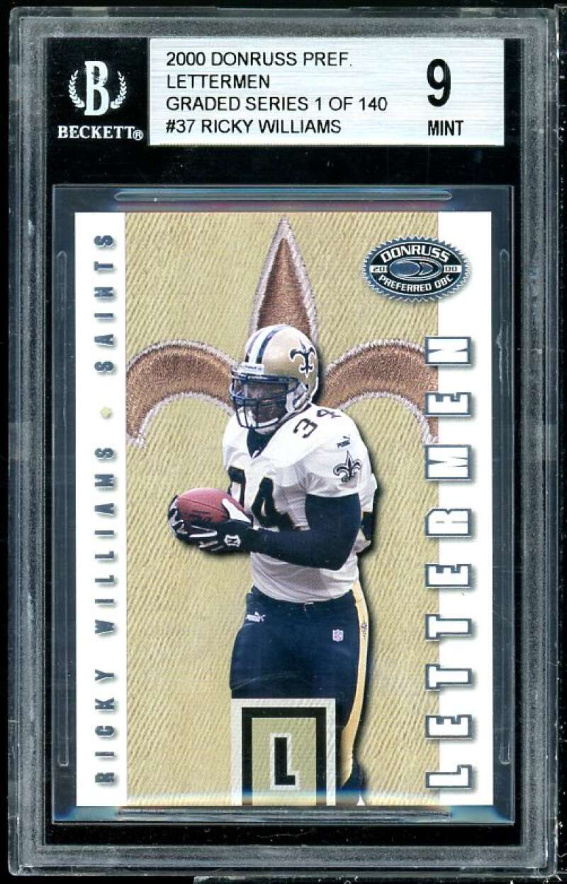 Ricky Williams Card 2000 Donruss Pref Letterman Graded Series #37 BGS 9 Image 1