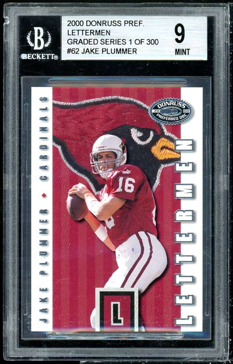 Jake Plummer Card 2000 Donruss Pref Letterman Graded Series #62 BGS 9 Image 1