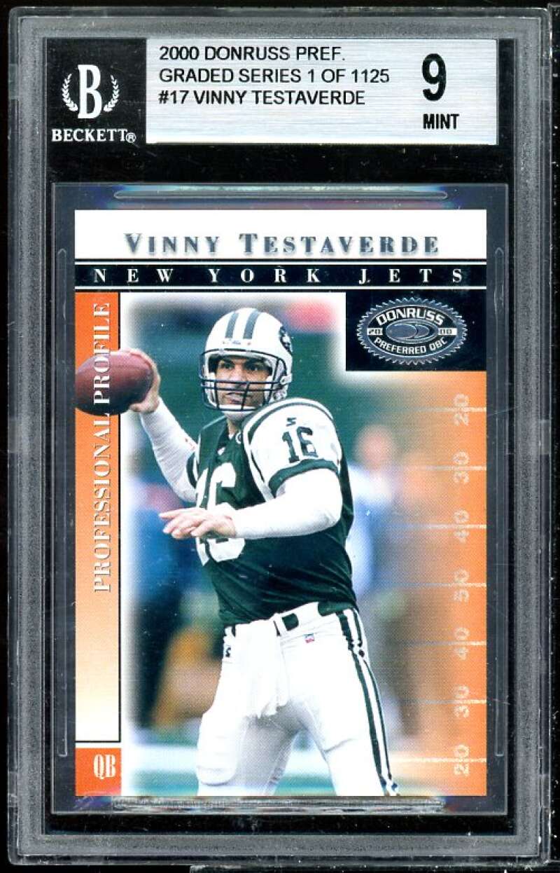 Vinny Testaverde 2000 Donruss Preferred Graded Series #17 BGS 9 (9.5 9 9 8.5) Image 1