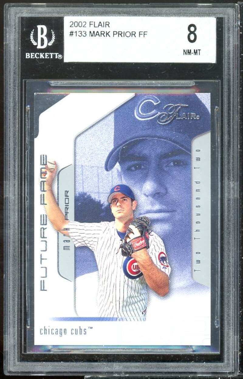 Mark Prior Rookie Card 2002 Flair #133 BGS 8 (9.5 7.5 9 9) Image 1