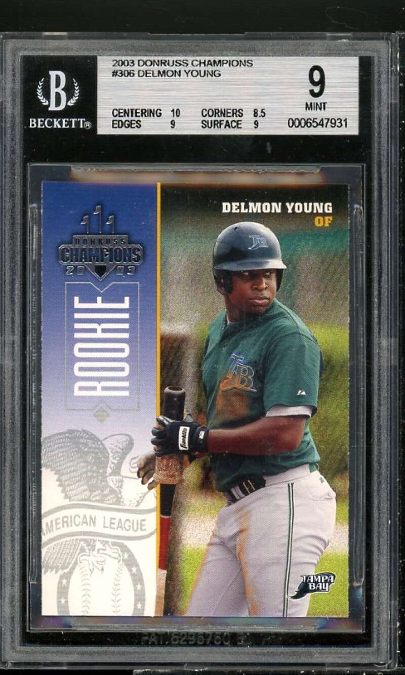 Delmon Young Rookie Card 2003 Donruss Champions #306 BGS 9 (10 8.5 9 9) Image 1