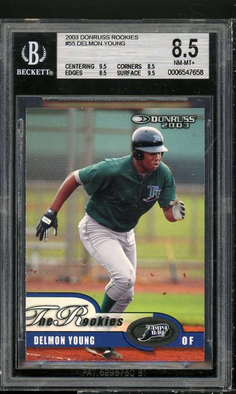 Delmon Young Rookie Card 2003 Donruss Rookies #55 BGS 8.5 (9.5 8.5 8.5 9.5) Image 1