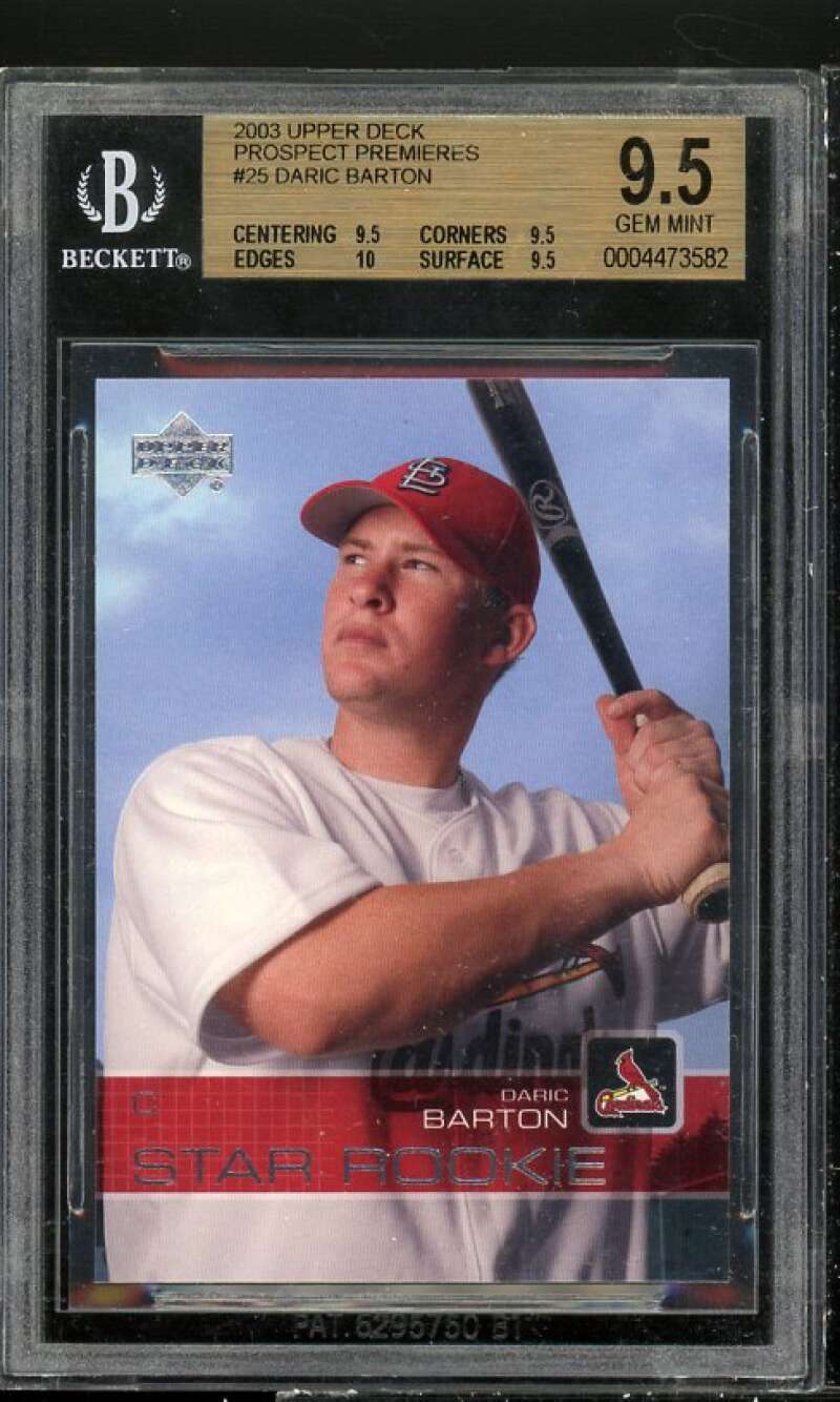 Daric Barton Rookie Card 2003 Upper Deck PP #25 BGS 9.5 (9.5 9.5 10 9.5) Image 1