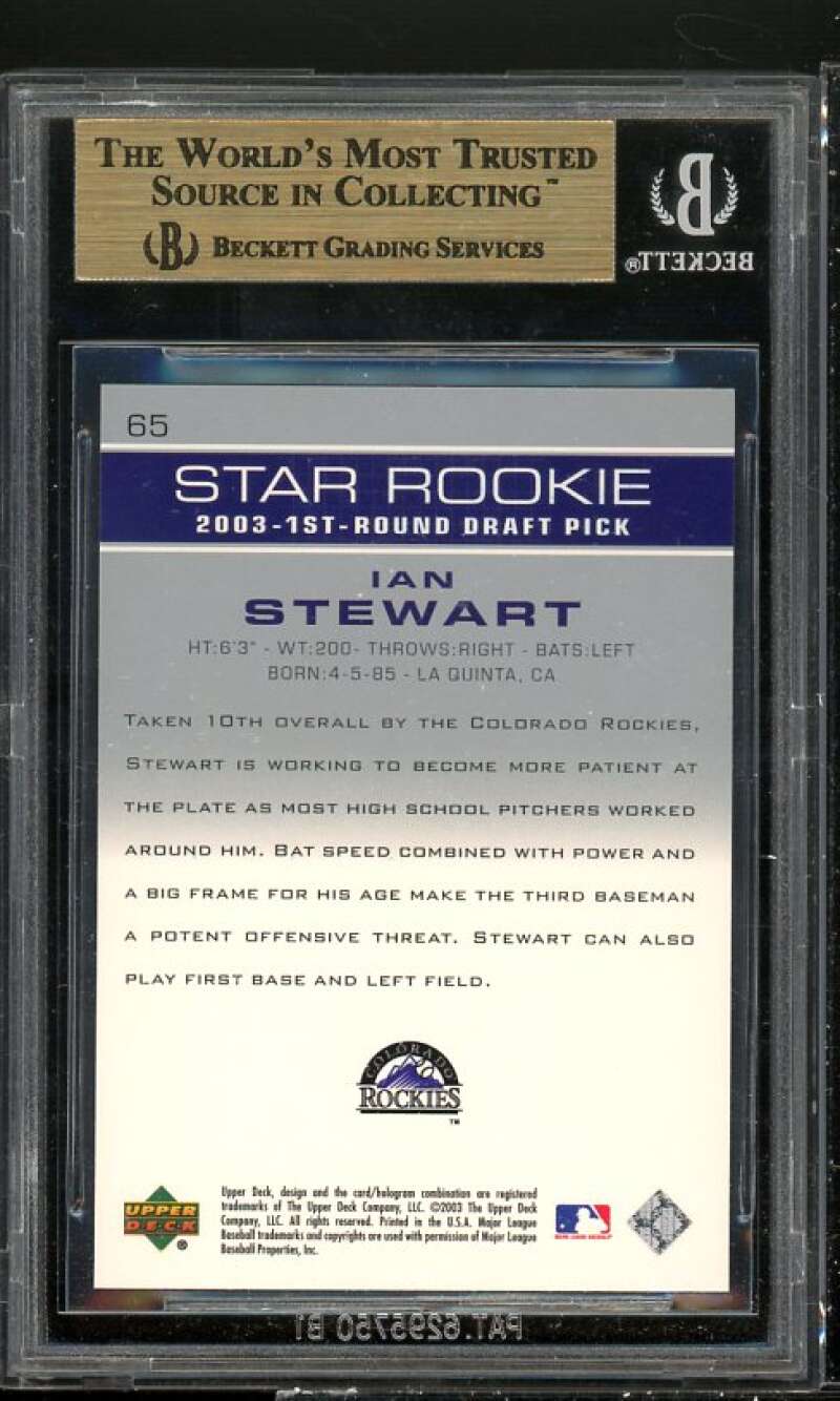 Ian Stewart Rookie Card 2003 Upper Deck PP #65 BGS 9.5 (10 9 9.5 9.5) Image 2