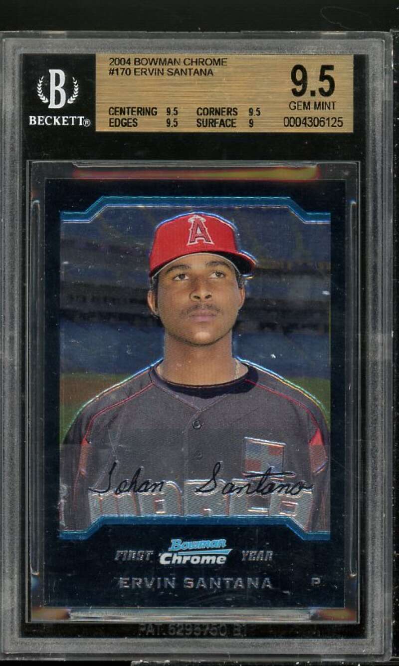 Ervin Santana Rookie Card 2004 Bowman Chrome #170 BGS 9.5 (9.5 9.5 9.5 9) Image 1