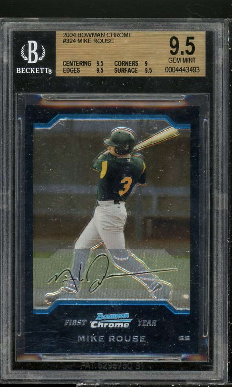 Mike Rouse Rookie Card 2004 Bowman Chrome #324 BGS 9.5 (9.5 9 9.5 9.5) Image 1