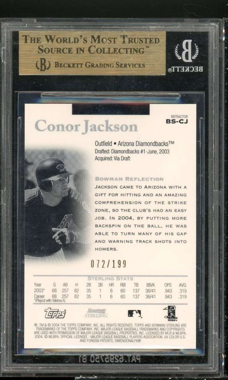 Connor Jackson Rookie Card 2004 Bowman Sterling Refractors #CJ BGS 9.5 Image 2