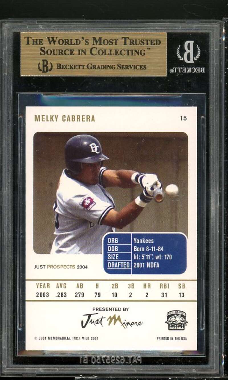 Melky Cabrera Rookie Card 2004 Just Prospects #15 BGS 9.5 (10 9.5 9.5 9.5) Image 2