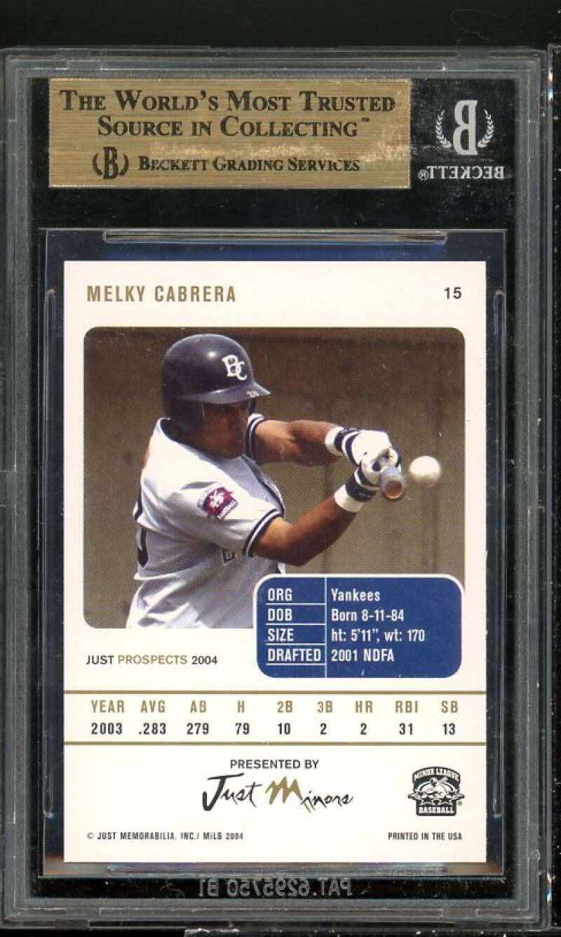 Melky Cabrera Rookie Card 2004 Just Prospects #15 BGS 9.5 (10 9.5 9 9.5) Image 2