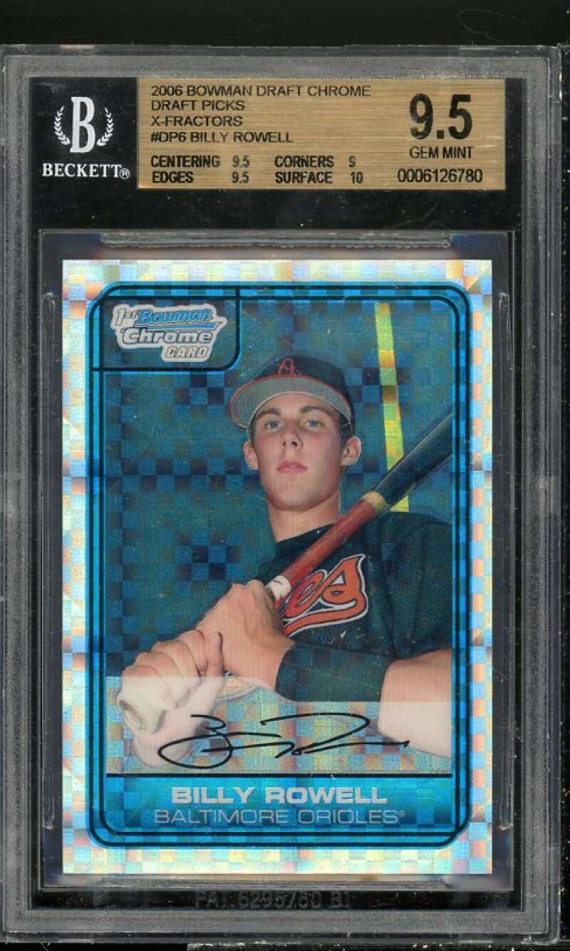 Billy Rowell Rookie Card 2006 Bowman Chrome Draft Picks n Prospects #DP6 BGS 9.5 Image 1