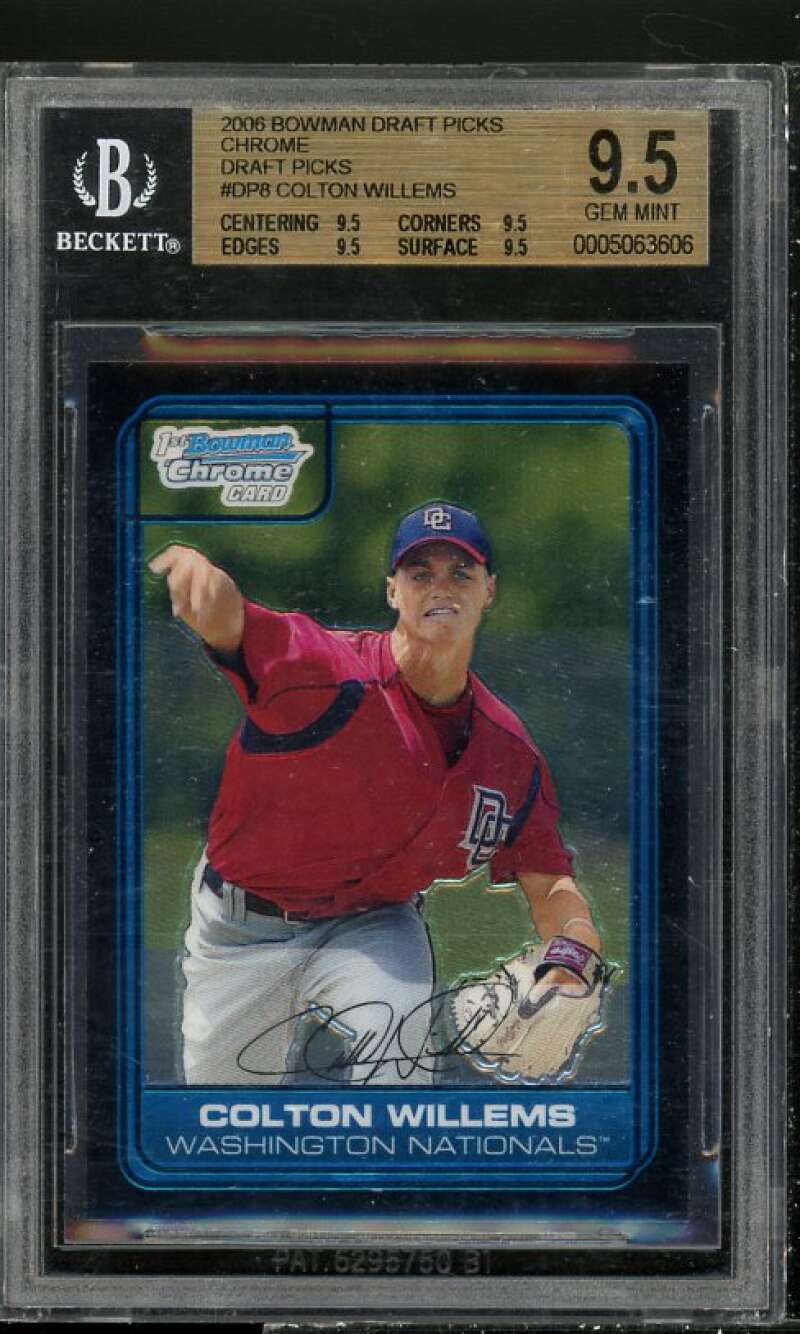 Colton Willems Rookie Card 2006 Bowman Draft Picks Chrome #DP8 BGS 9.5 Image 1