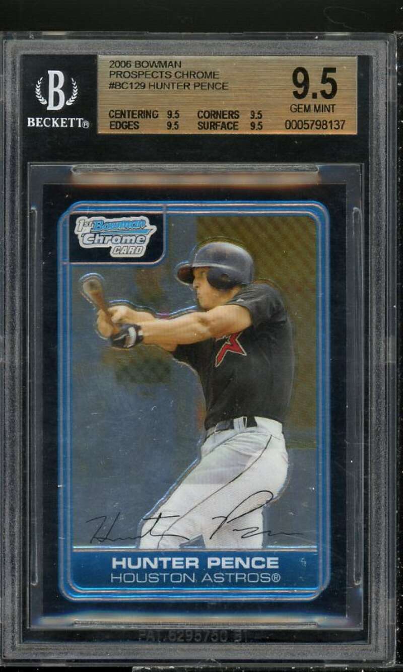 Hunter Pence Rookie 2006 Bowman Chrome Prospects #129 BGS 9.5 (9.5 9.5 9.5 9.5) Image 1