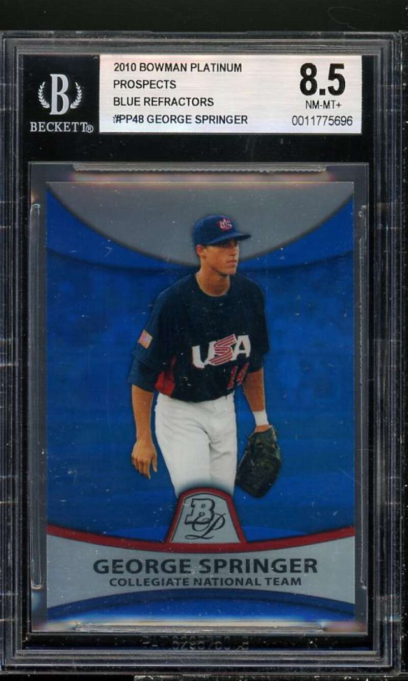 Goerge Springer Rookie Card 2010 Bowman Platinum Prospects Refractors BGS 8.5 Image 1