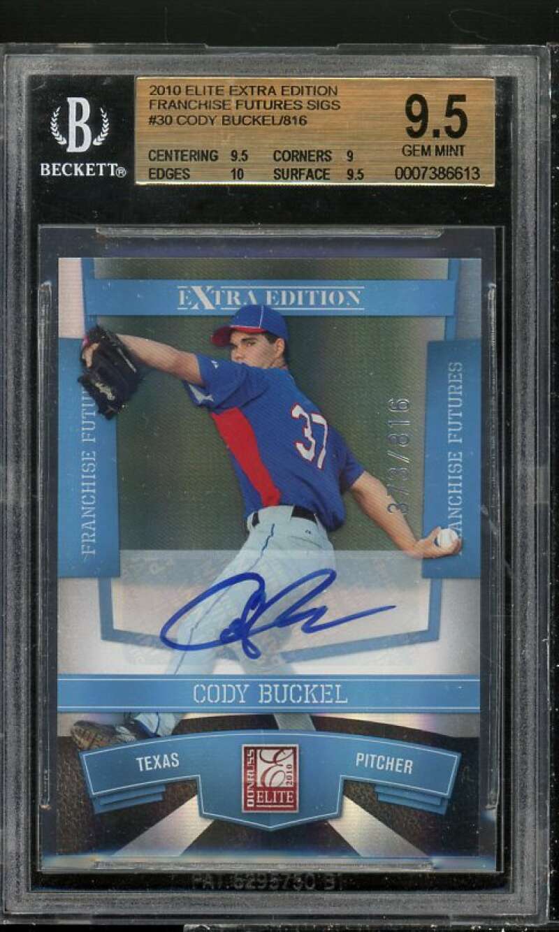 Cody Buckel Rookie 2010 Elite Extra Edition Franchise Futures Sigs #30 BGS 9.5 Image 1