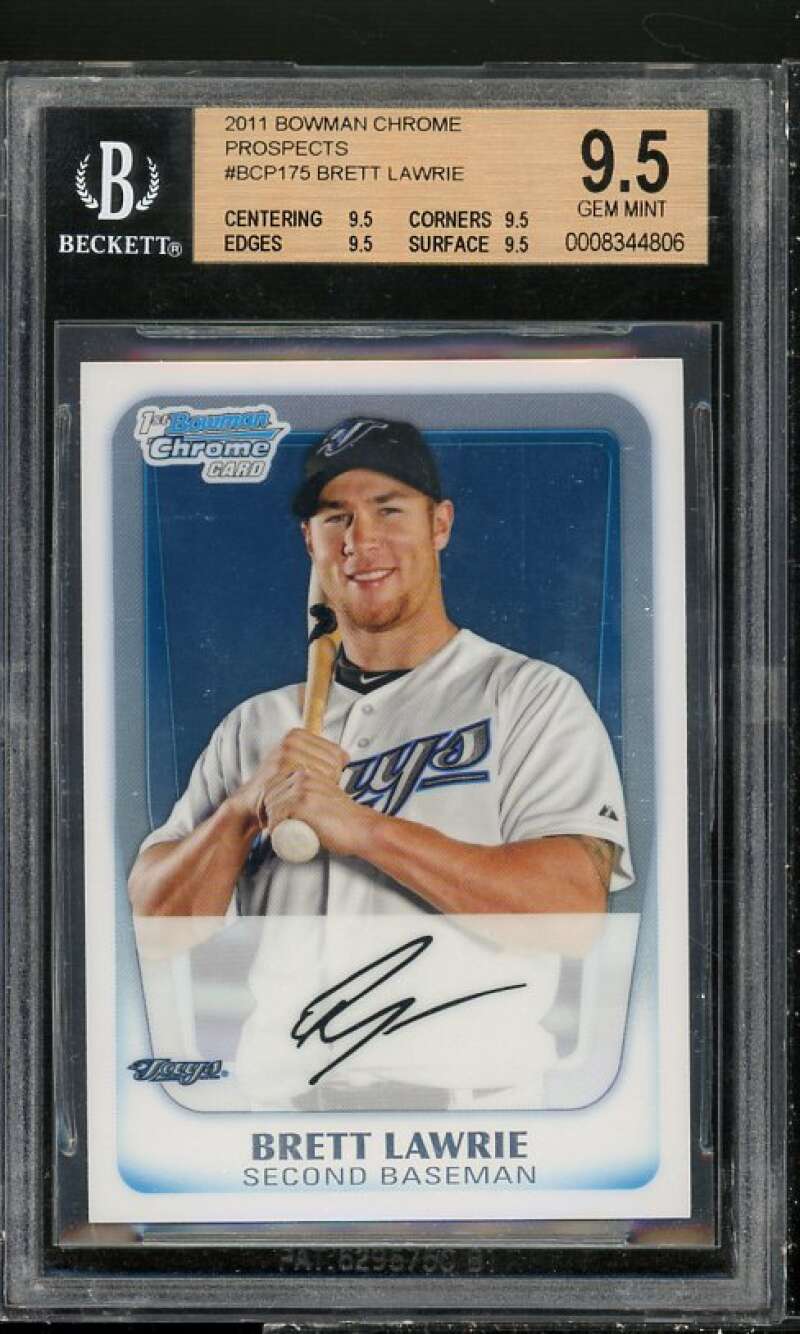 Brett Lawrie Rookie 2011 Bowman Chrome Prospects #175 BGS 9.5 (9.5 9.5 9.5 9.5) Image 1