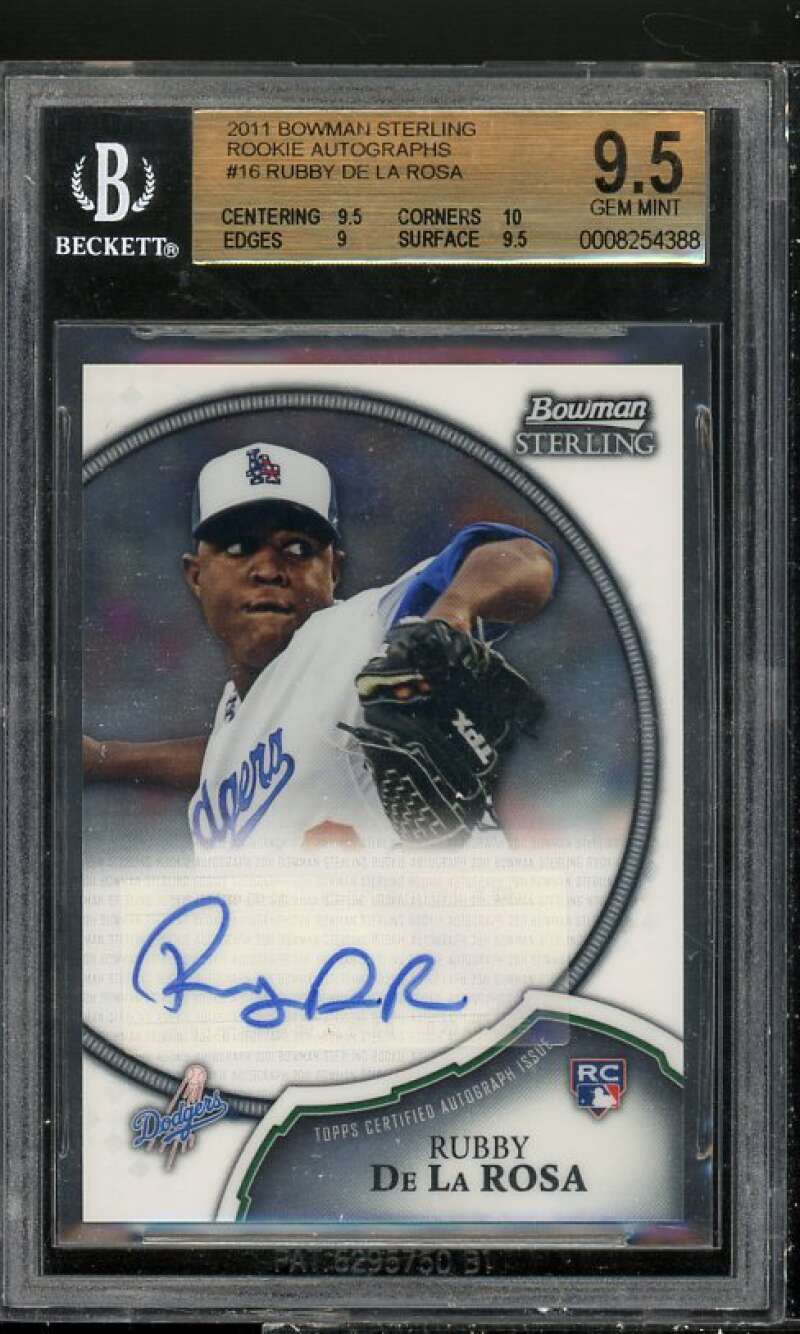 Rubby De La Rosa Rookie Card 2011 Bowman Sterling Rookie Autographs #16 BGS 9.5 Image 1