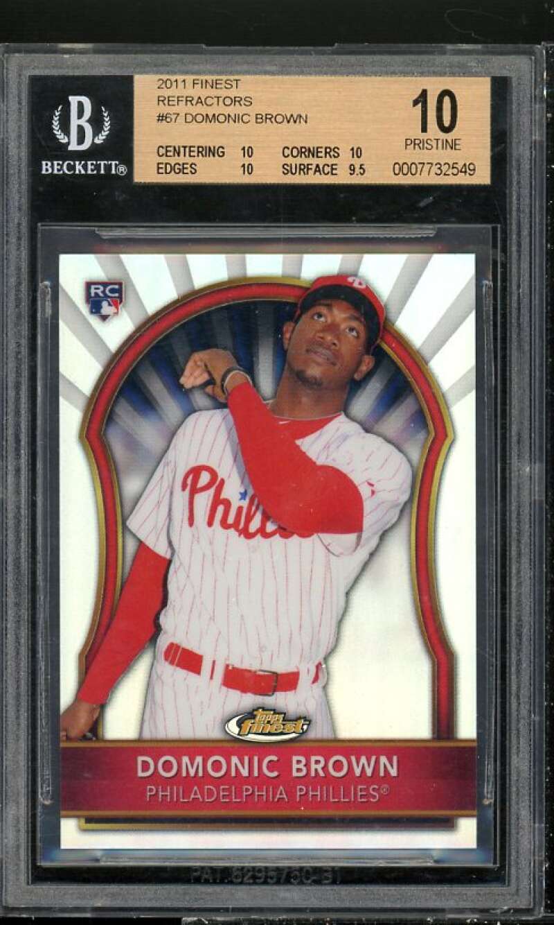 Domonic Brown Rookie Card 2011 Finest Refractors #67 (PRISTINE) BGS 10 Image 1