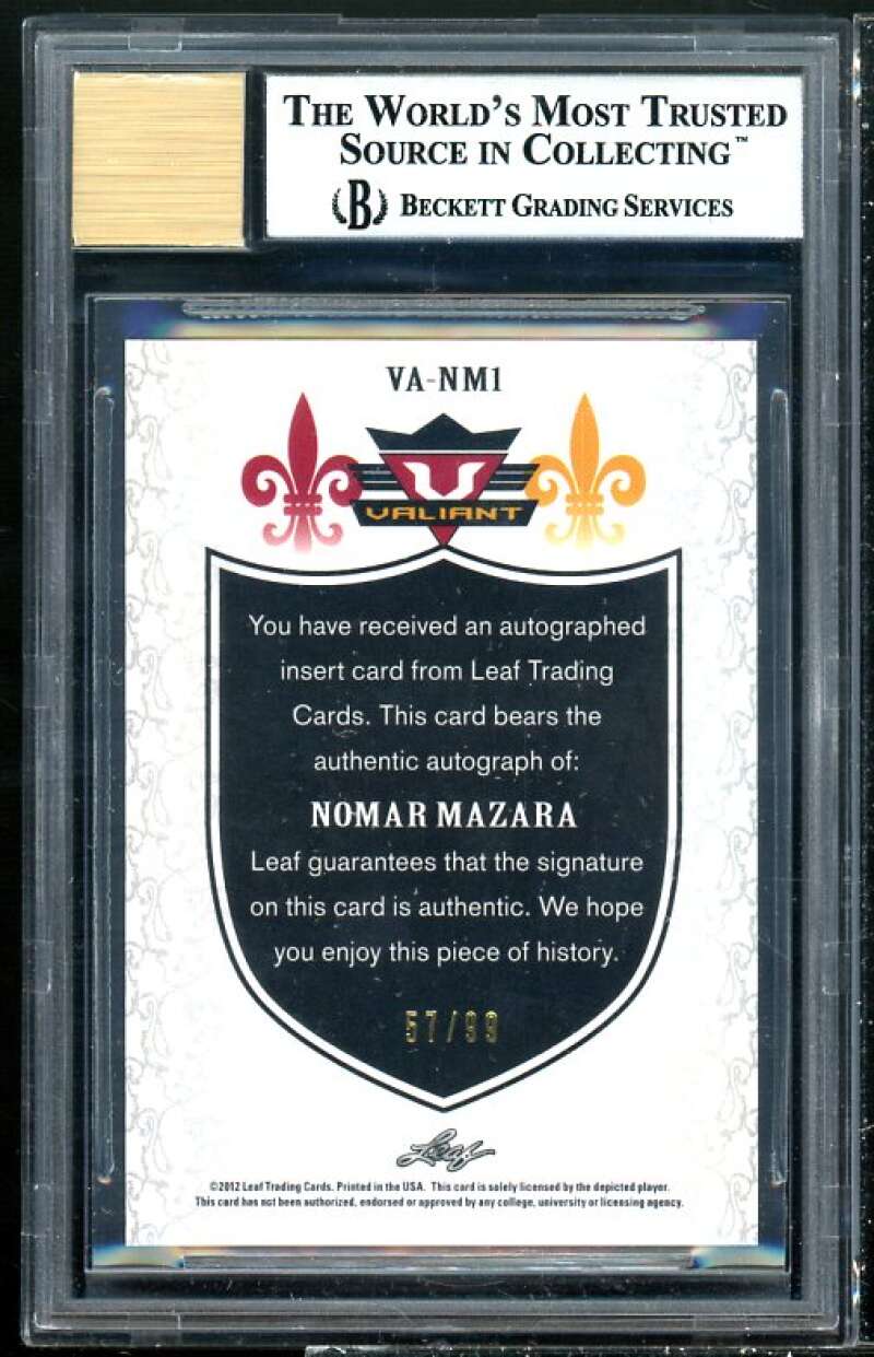 Nomar Mazara Rookie 2012 Leaf Valiant Draft Orange #NM1 BGS 9 (9.5 10 10 8.5) Image 2