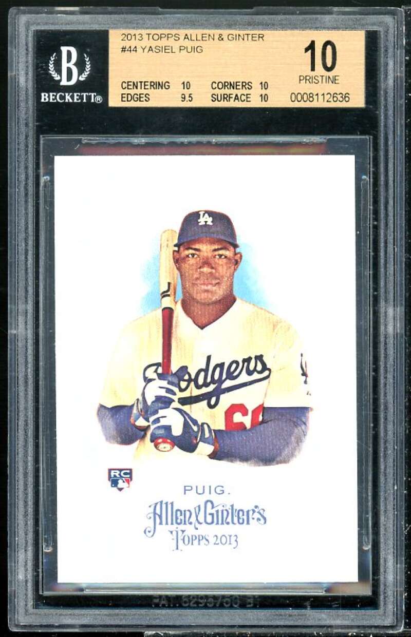 Yasiel Puig Rookie Card 2013 Topps Allen &amp; Ginter #44 (PRISTINE) BGS 10 Image 1