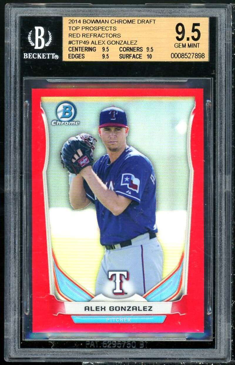 Alex Gonzalez Rookie 2004 Bowman Chrome Draft Red Refractor (5/5) #183A BGS 9.5 Image 1