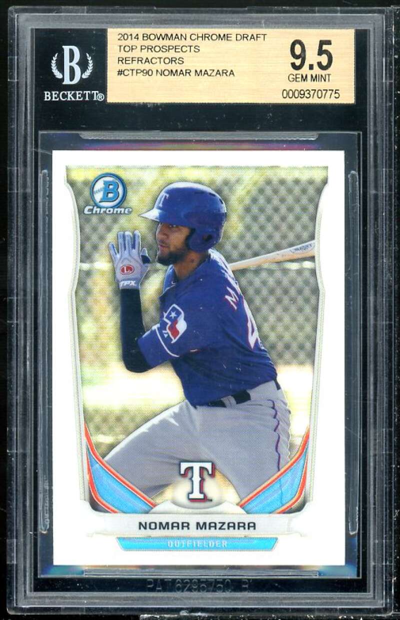 Nomar Mazara Rookie Card 2014 Bowman Chrome Top Prospects Refractors #90 BGS 9.5 Image 1