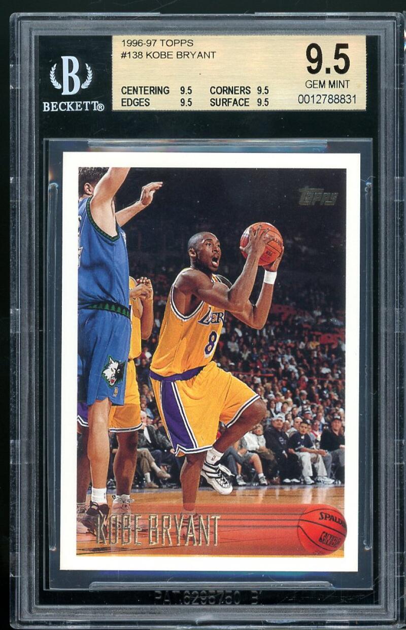 Kobe Bryant Rookie Card 1996-97 Topps #138 BGS 9.5 (9.5 9.5 9.5 9.5) Image 1