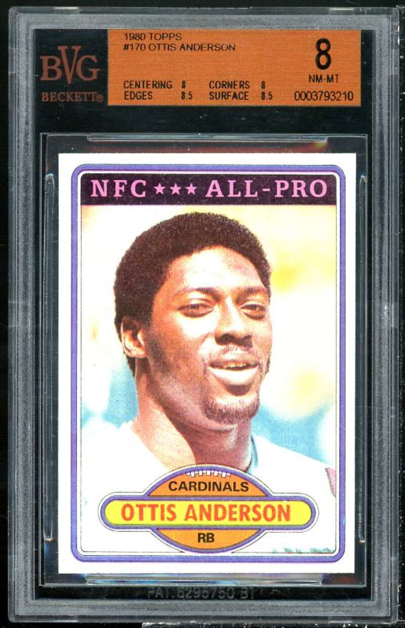 Ottis Anderson Rookie Card 1980 Topps #170 BGS 8 (8 8 8.5 8.5) Image 1