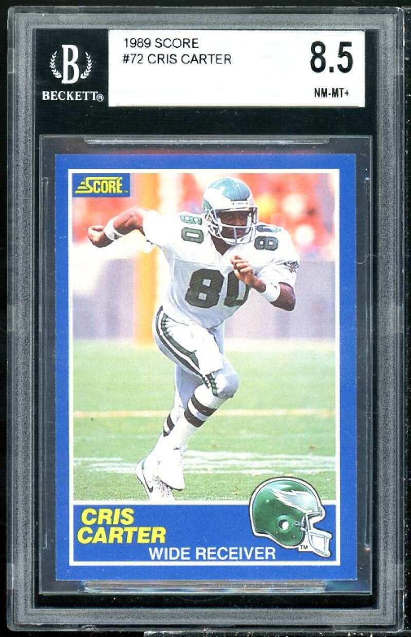 Cris Carter Rookie Card 1989 Score #72 BGS  8.5 (9 8 8.5 8.5) Image 1