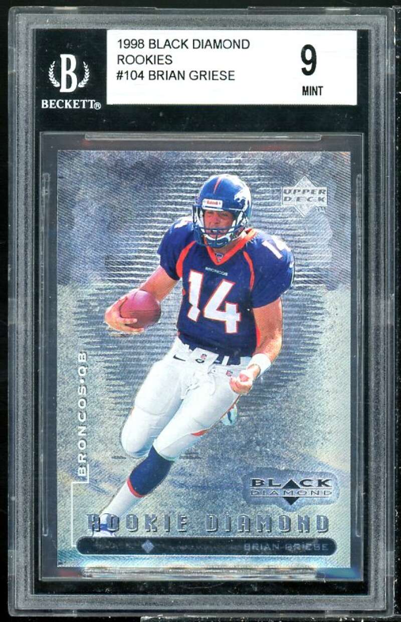 Brian Griese Rookie Card 1998 Black Diamond Rookies #104 BGS 9 (9.5 9 8.5 9) Image 1