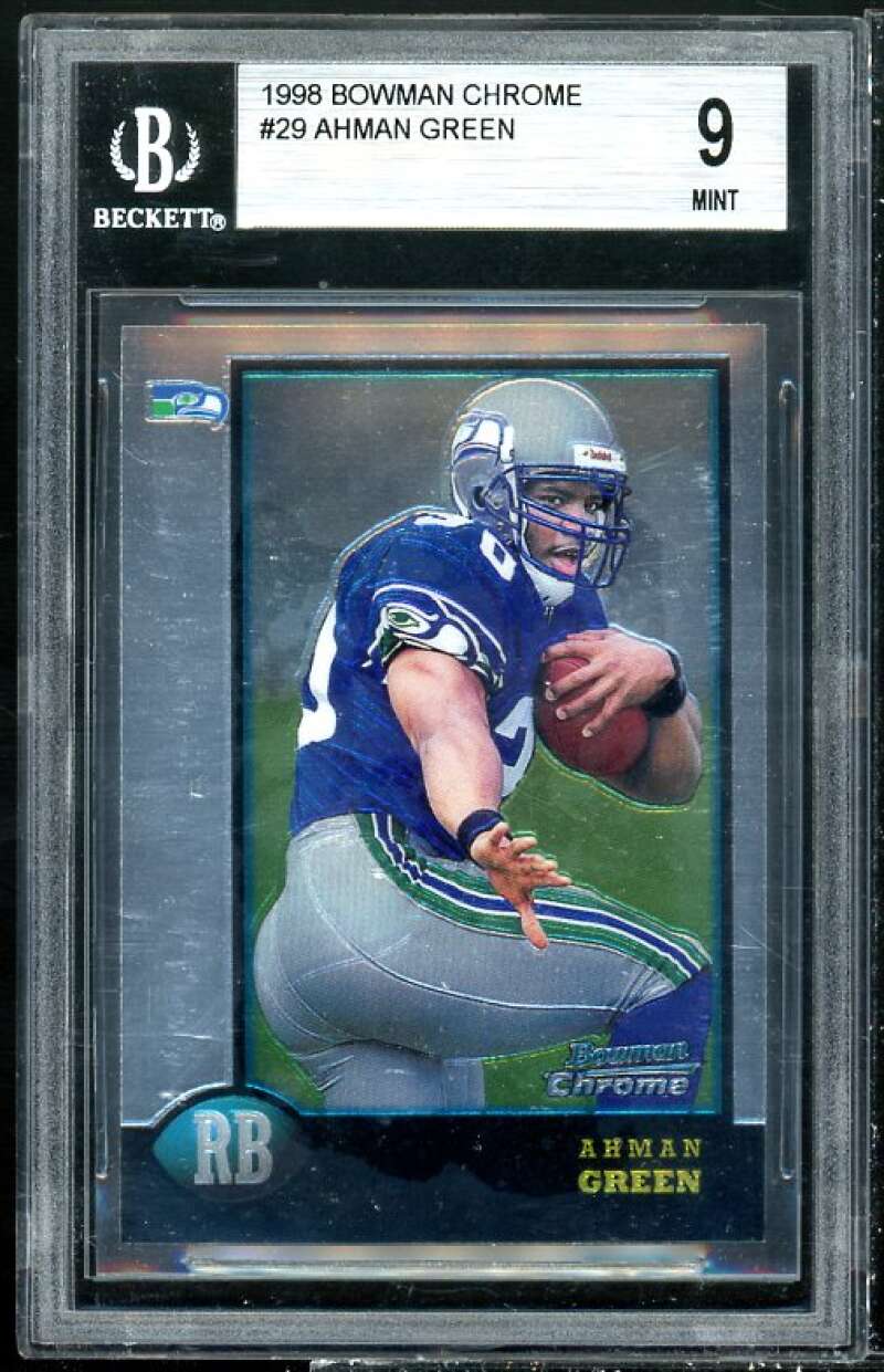 Ahman Green Rookie Card 1998 Bowman Chrome #29 BGS 9 (9.5 9.5 9 8.5) Image 1
