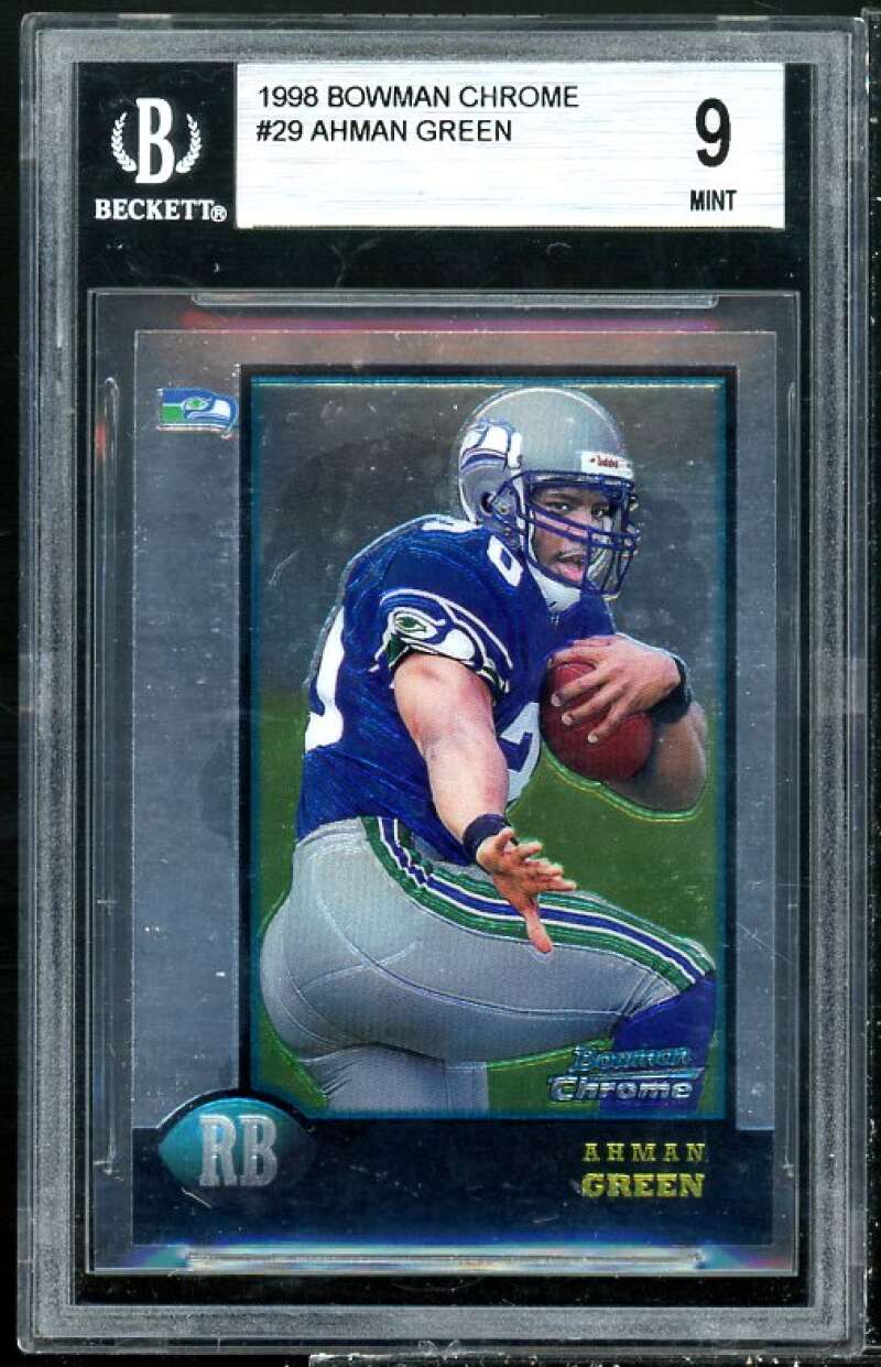Ahman Green Rookie Card 1998 Bowman Chrome #29 BGS 9 (9.5 9 8.5 9) Image 1