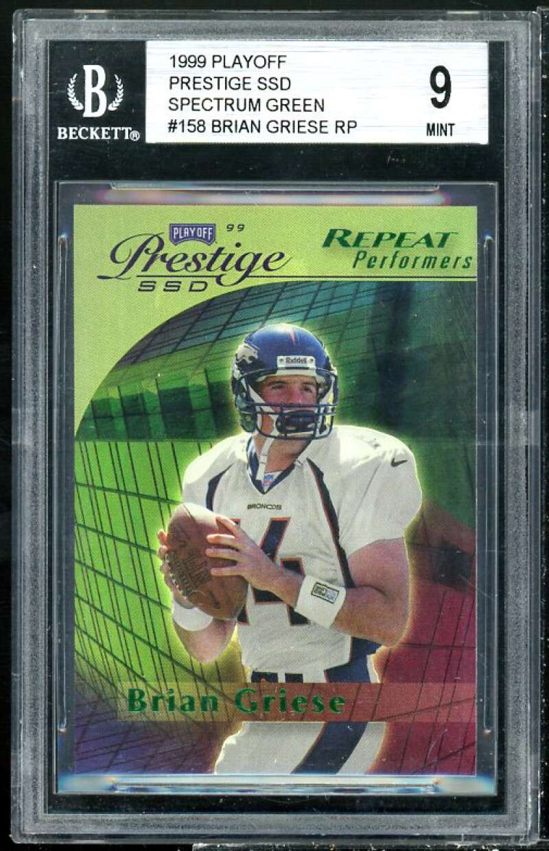 Brian Griese Card 1999 Playoff Prestige SSD Spectrum Green #158 BGS 9 Image 1