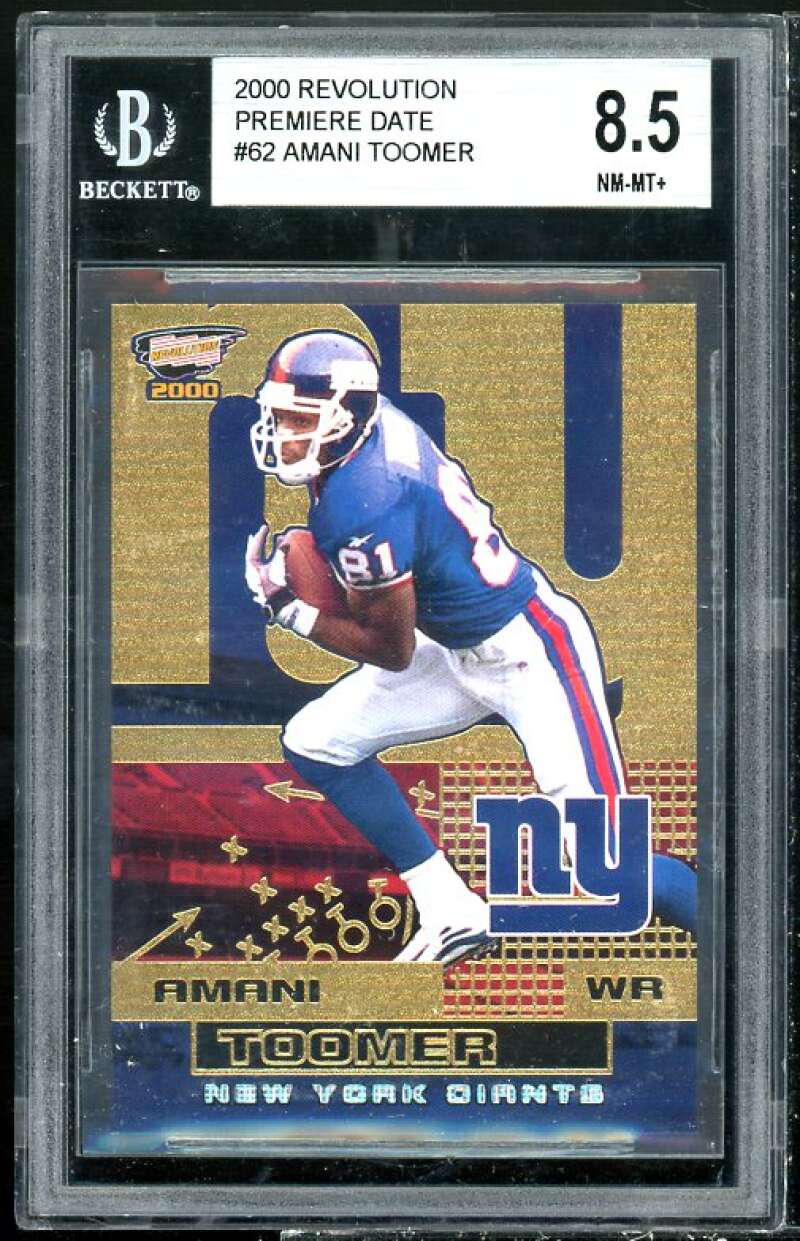Amani Toomer Rookie 2000 Revolution Premier Date #62 BGS 8.5 (9.5 8.5 8.5 8) Image 1