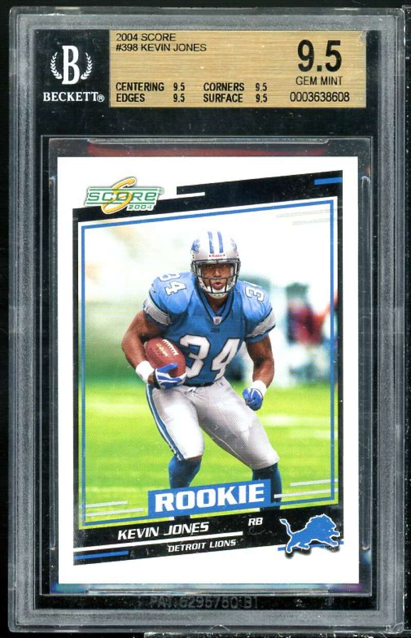 Kevin Jones Rookie Card 2004 Score #398 BGS 9.5 (9.5 9.5 9.5 9.5) Image 1