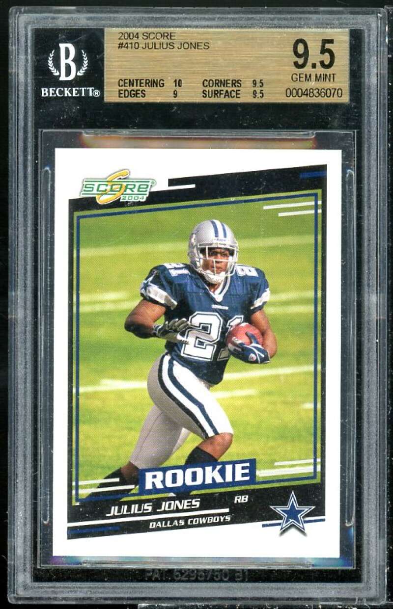 Julius Jones Rookie Card 2004 Score #410 BGS 9.5 (10 9.5 9 9.5) Image 1