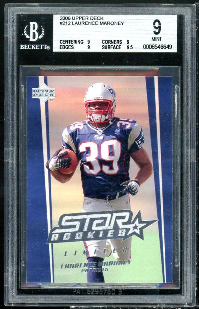 Laurence Maroney Rookie Card 2006 Upper Deck BGS 9 (9 9 9 9.5) Image 1