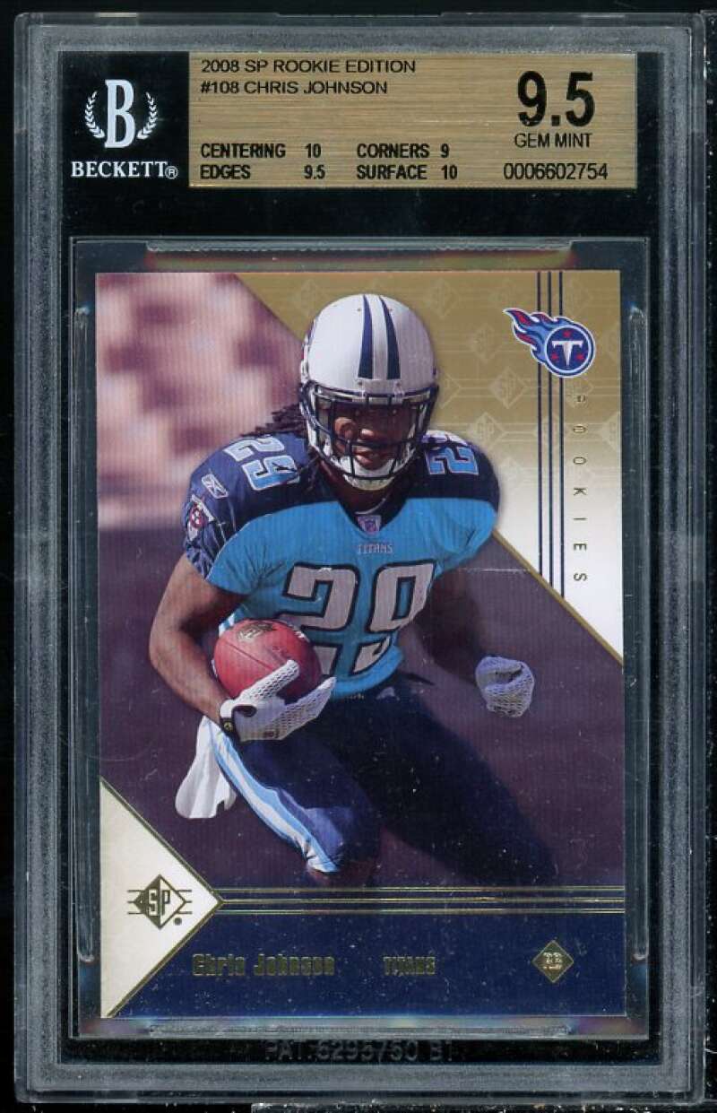 Chris Johnson Rookie Card 2008 SP Rookie Edition #108 BGS 9.5 (10 9 9.5 10) Image 1