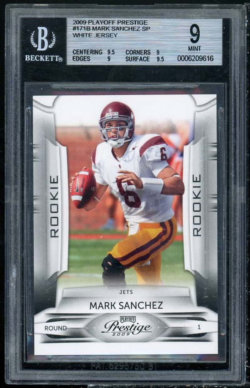 Mark Sanchez Rookie Card 2009 Playoff Prestige #171 BGS 9 (9.5 9 9 9.5) Image 1