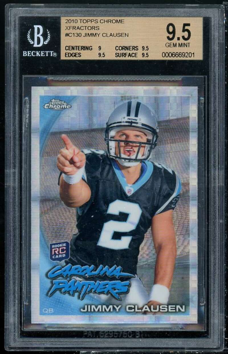 Jimmy Clausen Rookie Card 2010 Topps Chrome Orange Xfractors #C130 BGS 9.5 Image 1