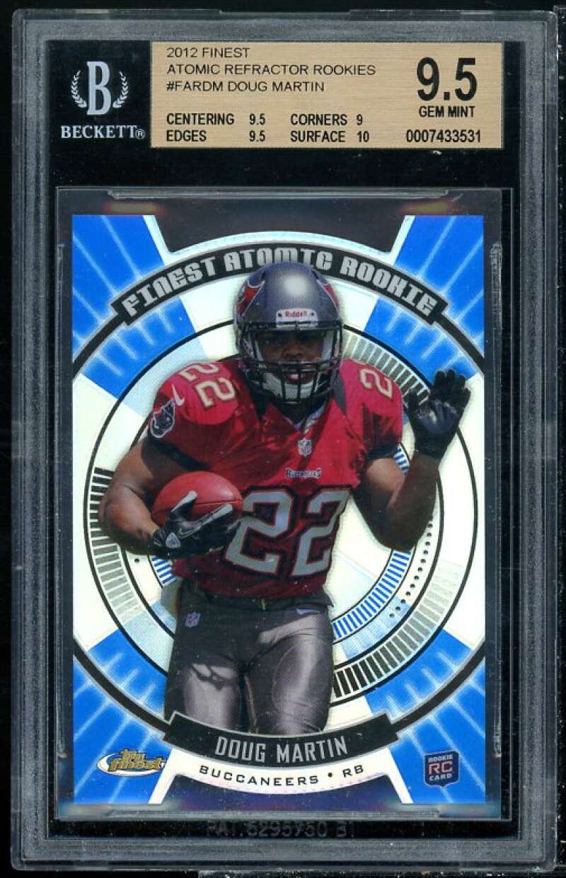 Doug Martin Rookie Card 2012 Finest Atomic Refractor Rookies #FARDM BGS 9.5 Image 1