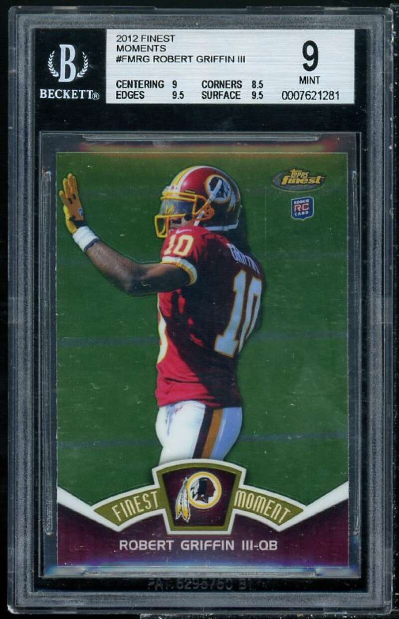 Robert Griffin III Rookie Card 2012 Finest Moments #FMRG BGS 9 (9 8.5 9.5 9.5) Image 1