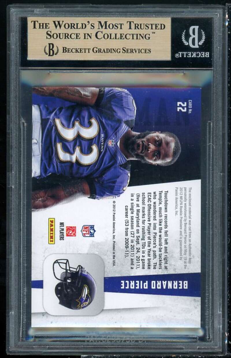 Bernard Pierce Rookie 2012 Rookies n Stars Longevity Freshman Jersey #22 BGS 9.5 Image 2