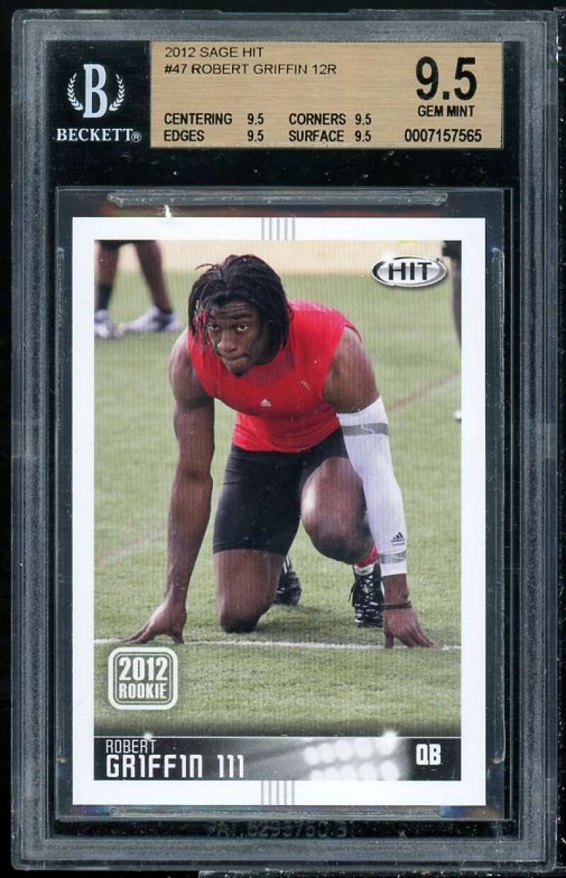 Robert Griffin Rookie Card 2012 Sage Hit #47 BGS 9.5 (9.5 9.5 9.5 9.5) Image 1