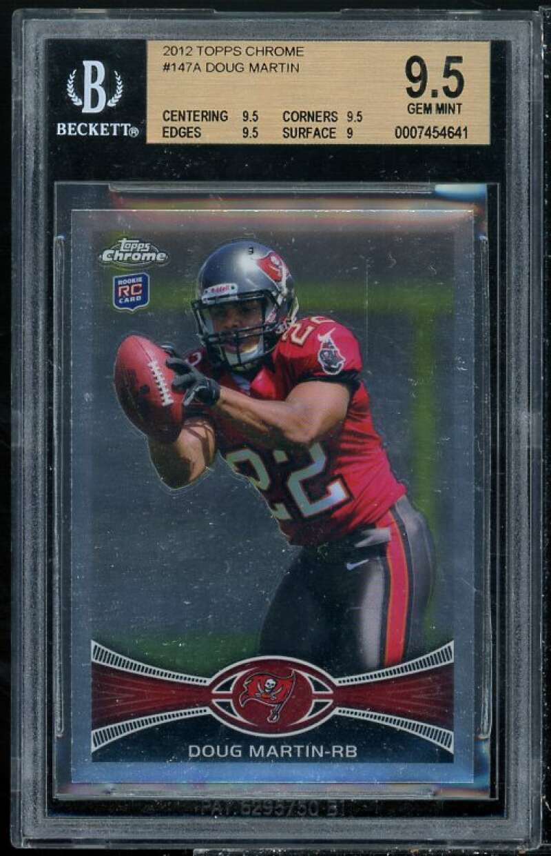 Doug Martin Rookie Card 2012 Topps Chrome #147A BGS 9.5 (9.5 9.5 9.5 9) Image 1