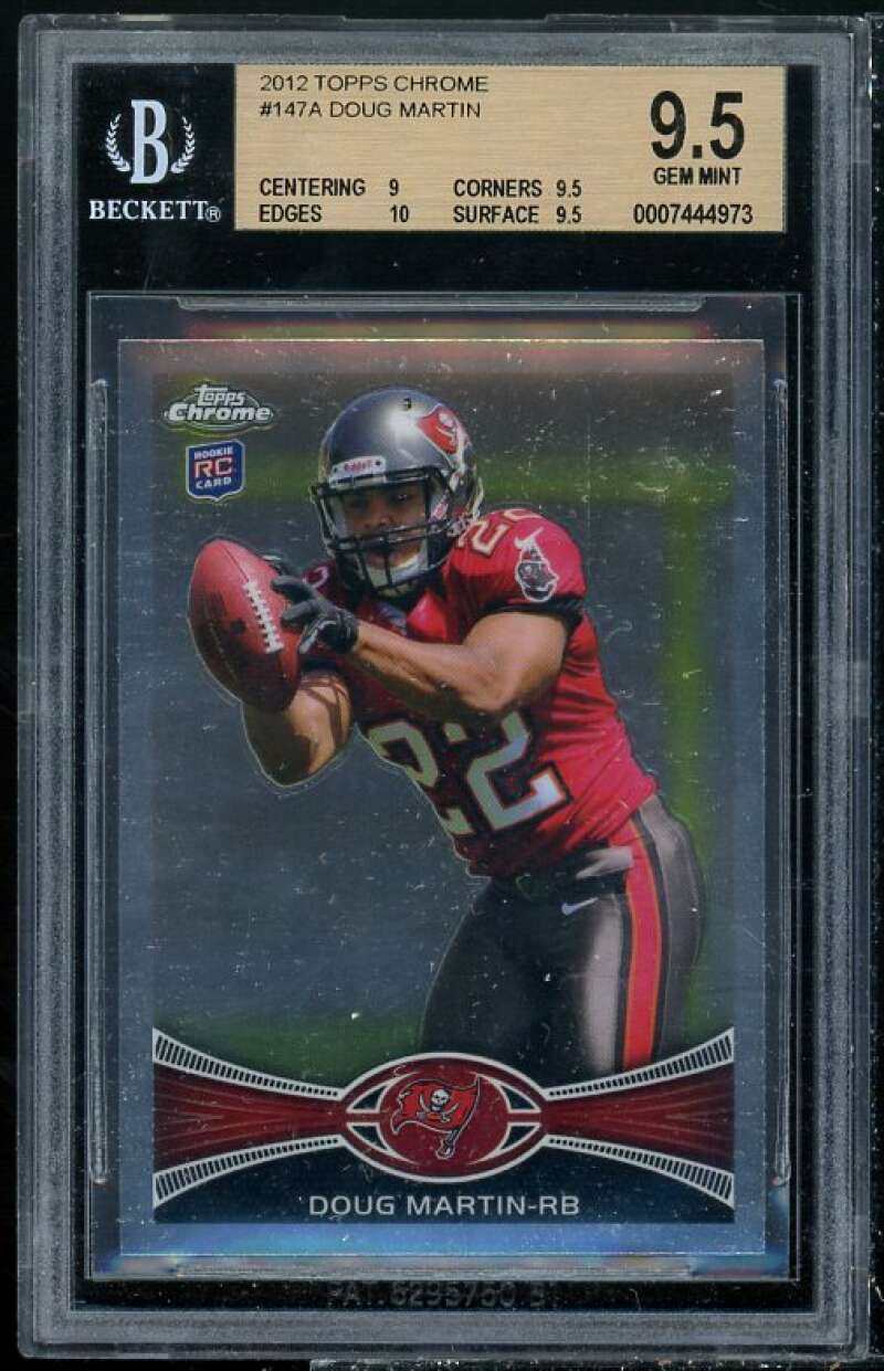 Doug Martin Rookie Card 2012 Topps Chrome #147A BGS 9.5 (9 9.5 10 9.5) Image 1