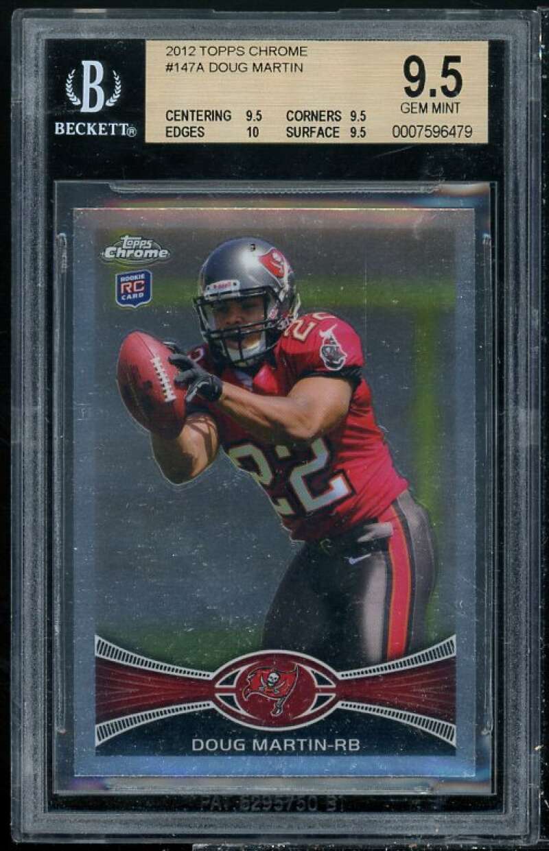 Doug Martin Rookie Card 2012 Topps Chrome #147A BGS 9.5 (9.5 9.5 10 9.5) Image 1