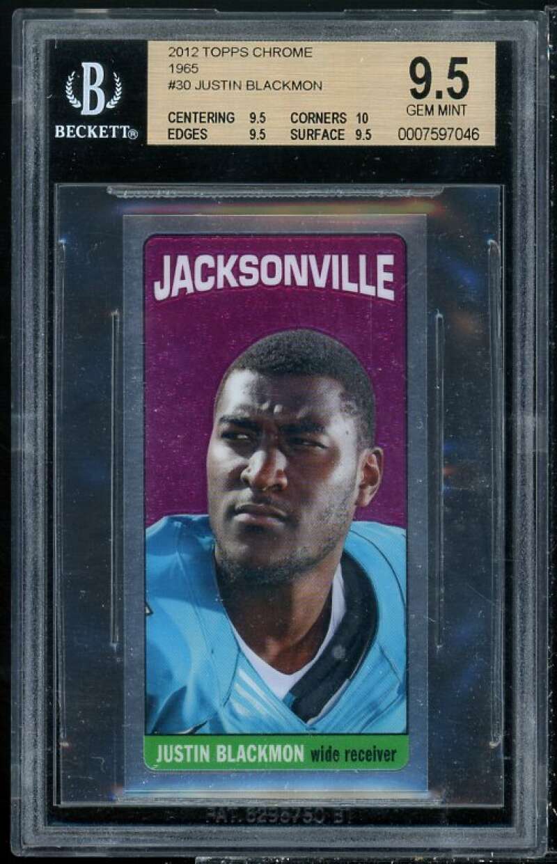 Justin Blackmon Rookie Card 2012 Topps Chrome 1965 #30 BGS 9.5 (9.5 10 9.5 9.5) Image 1