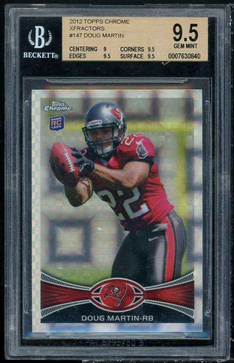 Doug Martin Rookie Card 2012 Topps Chrome Xfractors #147 BGS 9.5 (9 9.5 9.5 9.5) Image 1